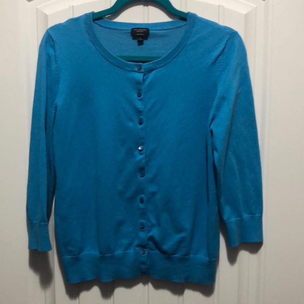 Talbots button up sweater. Blue size medium.